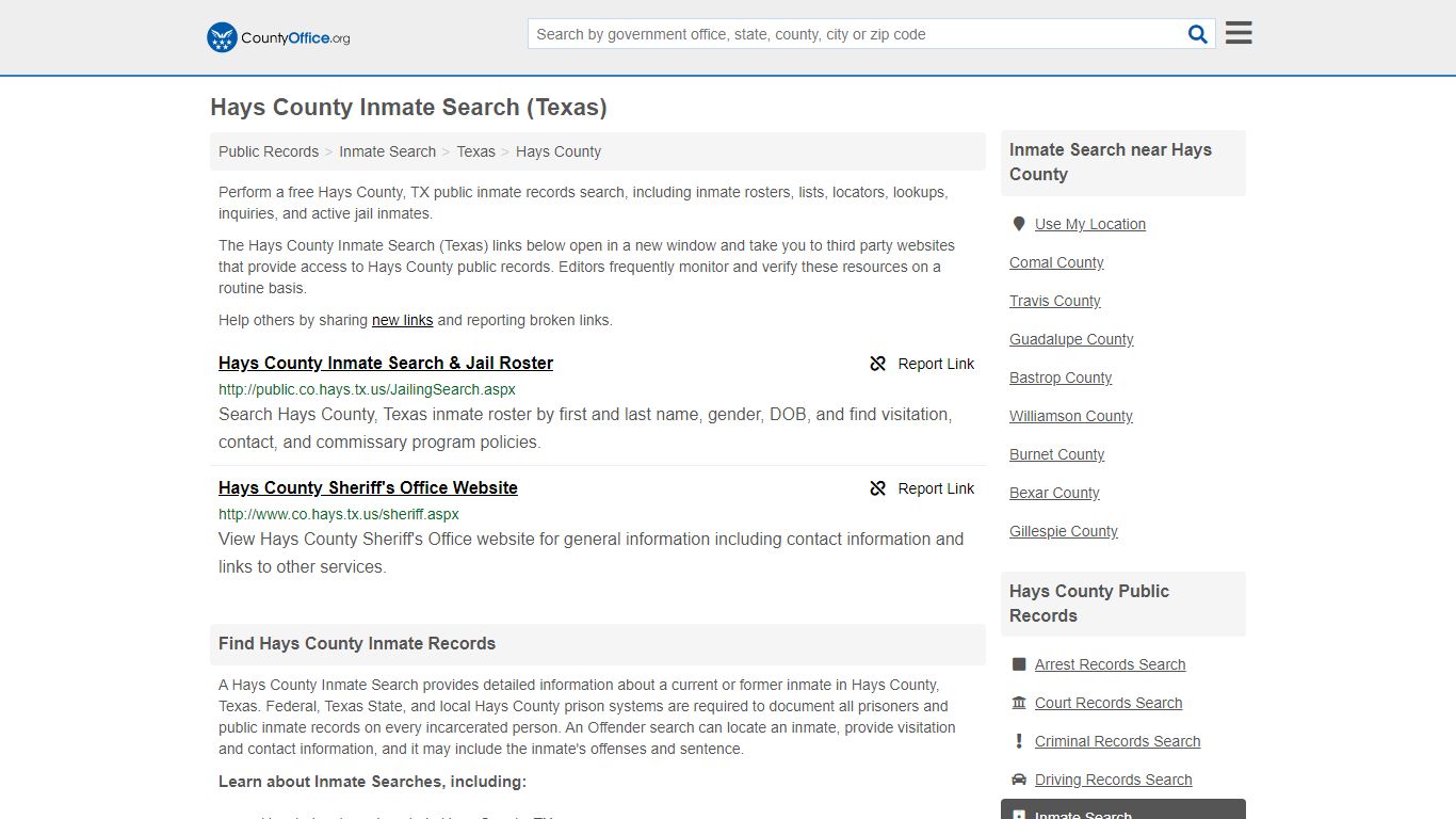 Inmate Search - Hays County, TX (Inmate Rosters & Locators)